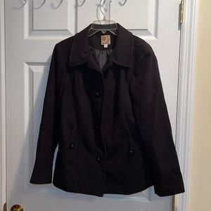 Jm Collection Black pea coat small